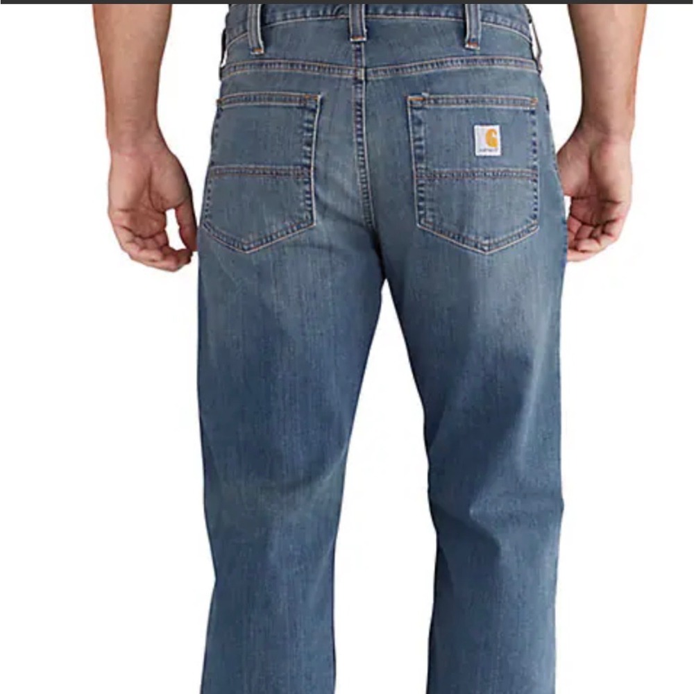 EUC CARHARTT Rugged Flex Relaxed 5 Pocket Denim Jeans Mens 38x32 Blue Casual